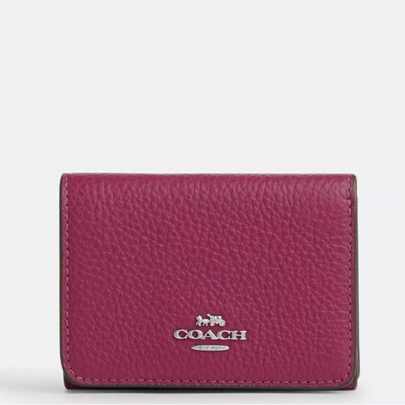 Coach Card Holder Wallet In Signature Canvas With Bow Print Bag Purse - Picture 11 of 17